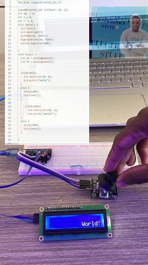 Printing out MESSAGE on an LCD Display using Joystick module & Arduino. #arduino #engineering #electronics #arduinoproject #electricalengineer #arduinobeginner #programming #uploadideaswithitamar | Upload Ideas with Itamar