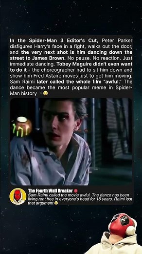 Spider-Man 3 Editor's Cut puts the dance scene right after Peter destroys Harry