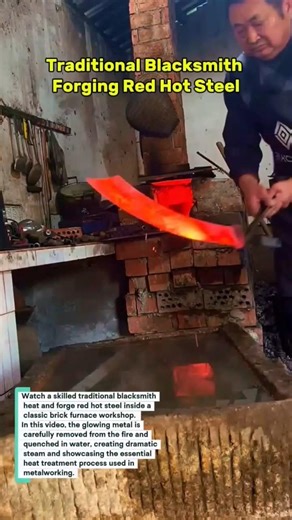 Traditional Blacksmith Forging Red Hot Steel | Satisfying Metal Quenching Process