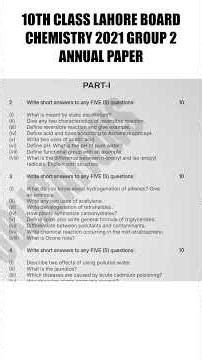 lahore board 10th class chemistry 2021 group 2 annual past paper