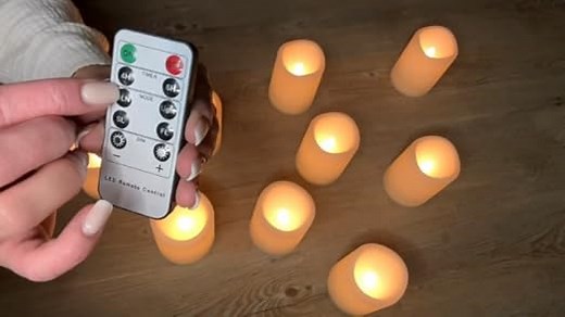 yunsheng 9 Stück Flammenlose LED Kerzen mit Fernbedienung TimerFunktion, Batteriebetriebene LED Kerzen Flackernde Flamme(7.5 x 10cm), Wasserdichte Kerze, In/Outdoor Heimdekoration