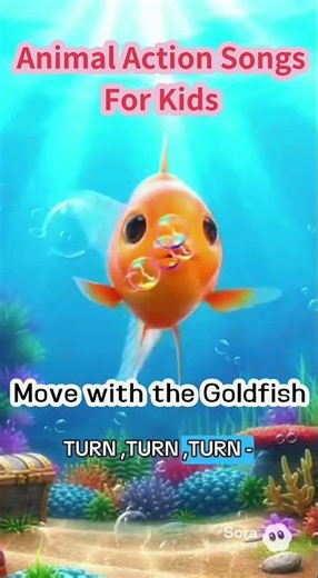 #06 Goldfish Action Song for Kids | Swim, Blow, Turn & Wiggle