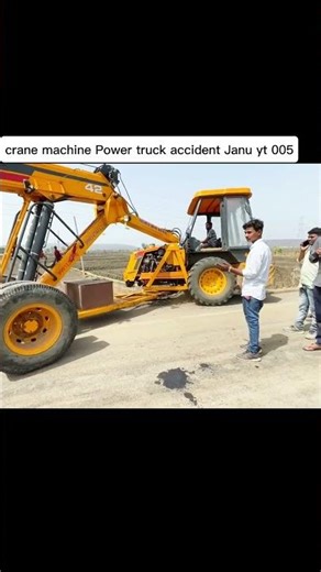 crane machine Power truck accident Janu yt 005 #viral song short# subscribe
