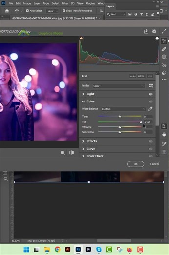 How to make Cyberpunk color grading effect in Photoshop