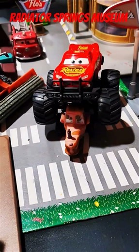 Pixar Cars The Tractor Crushed by Monster Truck Lightning McQueen Radiator Springs #lightningmcqueen