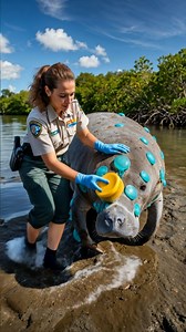 301K views · 1.9K reactions | Woman Saves Manatee From Jellyfish! | Animal Stories | Facebook