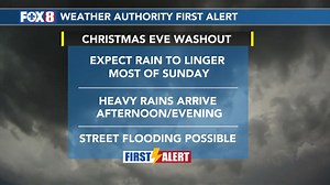 It's the last dry day to get all things ready for the holiday as Christmas Eve will turn stormy with heavy rain possible at times. | FOX 8 WVUE Weather Team