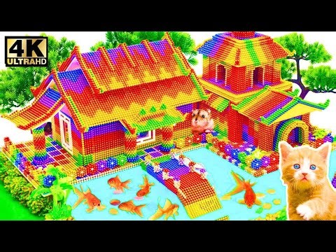 Build The Most Creatively Mansion And Modern Glossy Slime Ocean For Hamster From Magnet Balls