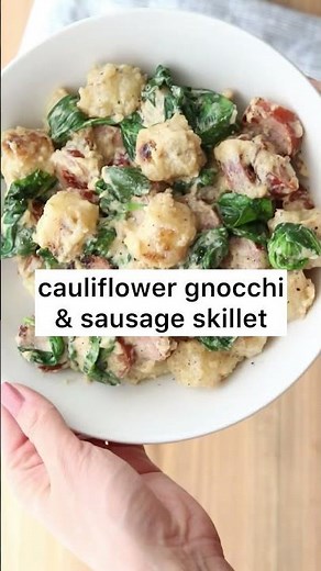 Trader Joe’s Cauliflower Gnocchi and Sausage Skillet (easy dinner 5/5)