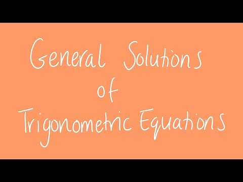 General solutions of trigonometric equations | Unit 3 and 4 VCE Maths Methods