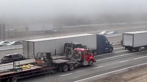 3/10 at 10:30 am — Traffic on the southbound I-15 is slow before Ranchero Rd in Hesperia. There are strong gusty winds, with light rain, and moments of dense fog. Expect delays and remember to slow down, keep your distance, and keep your headlights on! #vvng | Victor Valley News VVNG.com