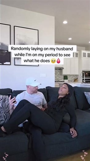 Lying randomly on top of your boyfriend during your period, see what he does ❤️🥺 #fyp #foryoupage