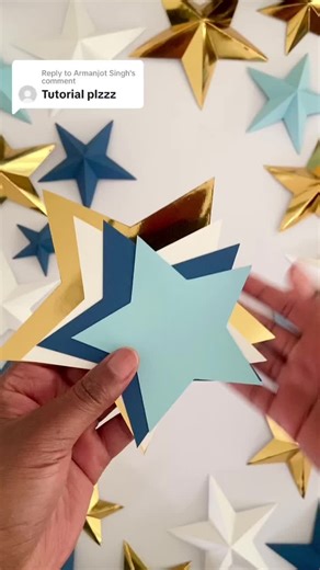 Replying to @Armanjot Singh Happy Friyayyy! Have a fantastic weekend 💙⭐️🩵⭐️💙⭐️🩵⭐️ . . . #etsy #boynursery #babyshower #star #nurserydecor #partydecor #blueaesthetic #fathersday #floredepapel #holidaycrafts #babyroomdecor #blue #stars #cute #gold #bluesky #crafter #paperstars #videotutorial