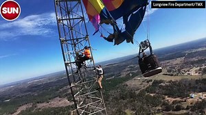 Caught on camera: Hot air balloon rescue over 900ft in the air