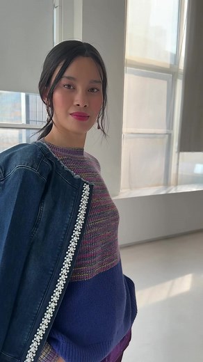 Your favorite denim jacket just got a LUXE upgrade 💜 #LOGOfied #LoriGoldstein #LOGObyLoriGoldstein #BehindTheScenes #EmbellishedClothing | LOGO by Lori Goldstein