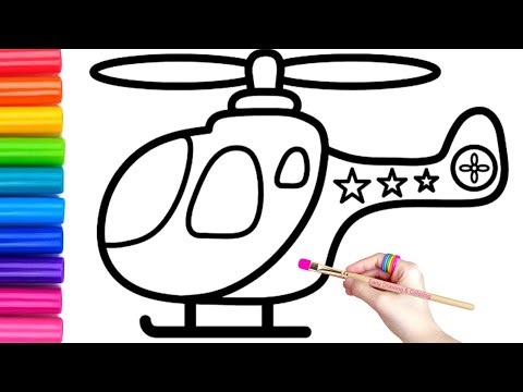 Police Helicopter Drawing ,Painting and Coloring for Kids & Toddlers|How to Draw Police Helicopter