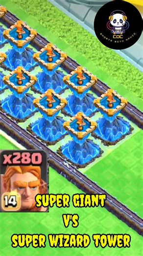 Super Giant vs Super Wizard Tower 😱 | Can He Tank & Destroy Them All? | Clash of Clans #shorts