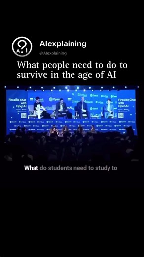 OpenAl CEO Sam Altman on «what people need to do to survive in the age of artificial intelligence». 🔺Like this post? Follow @aiexplaining for clear way of explaining everything AI! #ai #agi #aiexplaining #aifuture #techfuture #aitalks