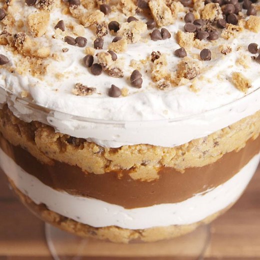 This Cookie Dough Trifle uses a brilliant hack to make cookie dough. Full recipe: http://dlsh.it/YdpmETL | Delish