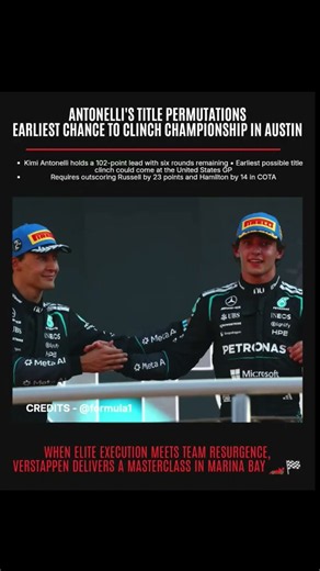 Kimi Antonelli eyes the championship title at the upcoming United States Grand Prix in Austin!