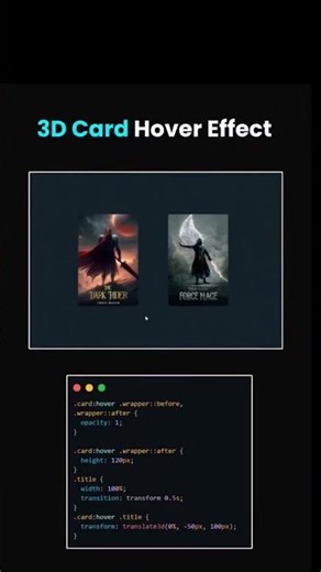 3D animated card 🐦‍🔥🔥 #aiart #coding #python #freeai #2026 #javascript #amazing #4kimages #css