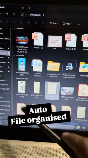 AI Tools & Productivity on Instagram: "Your downloads folder is a DISASTER… until now 🧹✨ If you’re a student or beginner coder, you know the struggle. Your downloads folder has 500+ random files, and finding that one PDF feels impossible 😭 I built this Python script that automatically organizes EVERYTHING into clean folders in seconds: 📸 Images 📄 Documents🎥 Videos 🎵 Audio 📦 Archives 💻 Programs … and more! How it works: 1. Save the Python code (link in bio 🔗) 2. Open Windows Terminal 3.