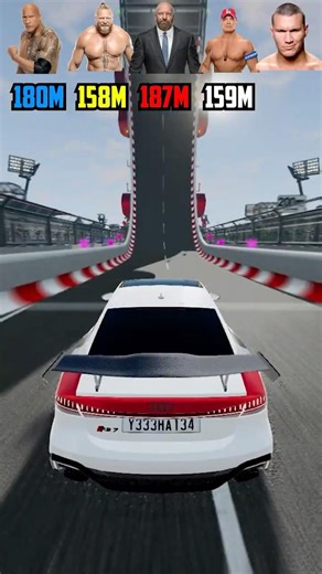 🚘The Rock vs Triple H vs John Cena vs Brock Lesnar vs Randy Orton💥#beamngdrive #wwe #shorts