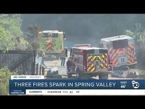Three brush fires spark in Spring Valley