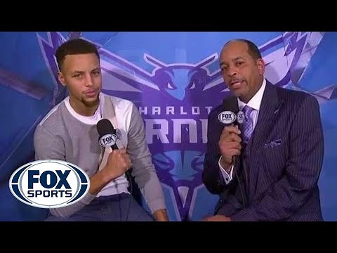 Stephen Curry interviews dad on Dell Curry Night in Charlotte