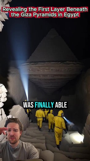 Very first video of what the first layer underneath the Giza pyramids in Egypt look like