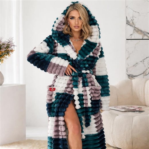 Luxury Plush Terry Bathrobe With Hood – Soft Warm Spa Robe for Women, Cozy Long Robe, Premium Fleece Homewear, Gift for Her - Etsy