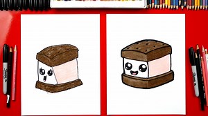 How To Draw An Ice Cream Sandwich - Art For Kids Hub — Free Drawing Lessons for Kids -