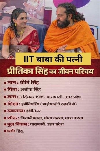 IIT बाबा की पत्नी प्रीतिका सिंह का जीवन परिचय‼️ biography of Preetika Singh#ytshorts #gk#news