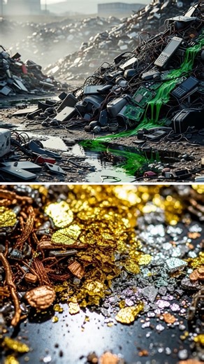 The hidden cost of our tech obsession = e-waste. Every year, millions of tons of phones, laptops, and appliances are thrown away. Instead of vanishing, they pile up in landfills, leaking toxins into our soil, air, and water. But here’s the good news: Metals like gold, copper, and silver can be recovered. E-waste recycling powers new tech and saves natural resources. Every device you recycle fuels a healthier, circular economy. Don’t let your old gadgets become tomorrow’s pollution. Recycle them 