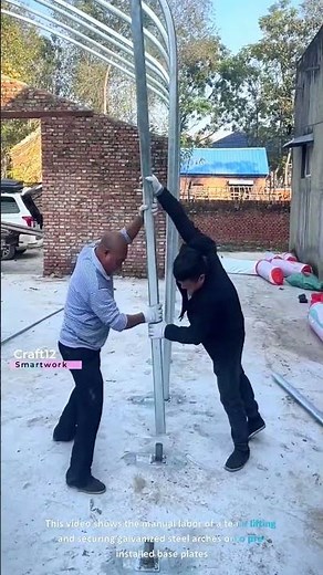 Erecting Metal Arches 🚜