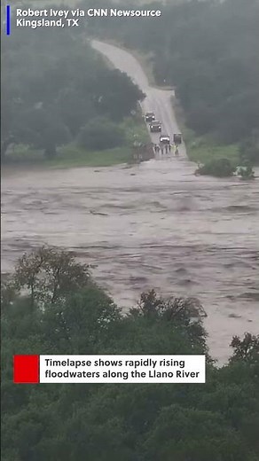 Timelapse video shows how quickly floodwaters rose along the Llano River in Kingsland, Texas