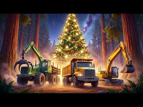 The Magical Christmas Tree in the Forest!🎄🚧Construction Vehicles Work Together | Construction Story