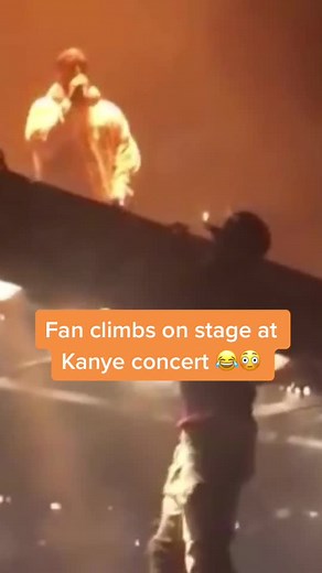 Fan Climbs on Stage at Kanye Concert - Hilarious Moment Caught on Camera