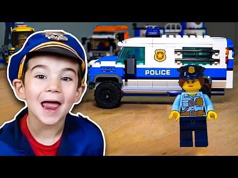 Lego City Police Pretend Play | Cops & Robbers Skits and Toy Cars For Kids | JackJackPlays