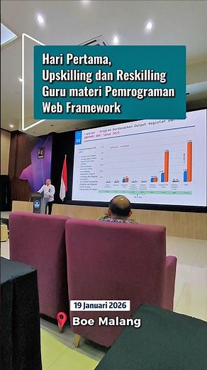 Hari Pertama, Upskilling dan Reskilling Guru materi Pemrograman Web Framework Boe malang