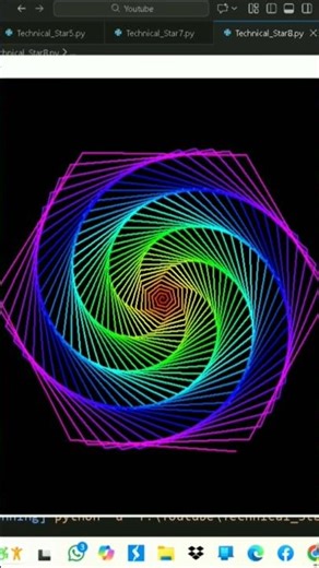 Mind-Blowing Turtle Graphics in Python 😲🔥 #fyp #viralshorts #asmr #rainbowart #coloreffects #python