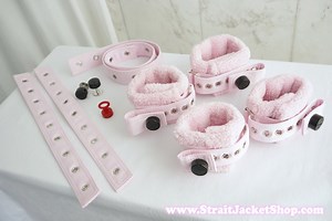 Set of 4 Pink Soft Padded Fleece Wrist and Ankle Cuffs Restraints With Segufix Locks Adult Baby Diaper Lover Bondage ABDL DDLG Uwu - Etsy