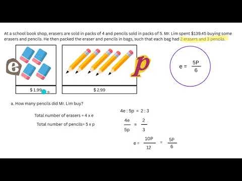 Singapore Math Ratio Problem — Packs of Erasers & Pencils Explained Clearly