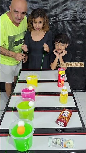 The $100 String Challenge! | Can They Pull the Ball Out? 😅 #shorts #familygame