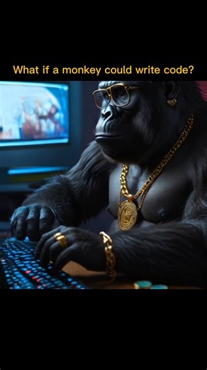 What if a monkey could write code? 🤯🤔 #coding #sciencefacts #science #motivation #viralvideo #shorts