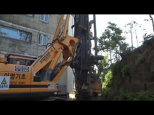 방음벽 기초 말뚝박기