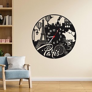 Eiffel Tower Clock: Parisian Metal Wall Art - French Home Decor