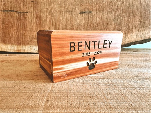 Engraved Cedar Pet Urn Box, Dog, Cat Memorial, Keepsake, Ashes, Wood Box, Chest, Personalized - Etsy