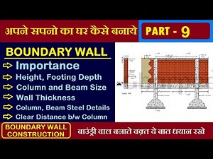 Boundary Wall Construction | Column and Beam Reinforcement Details | by Learning Technology