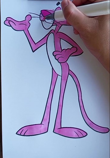 Pantera-cor-de-rosa 🩷💓 #Pantera #Rosa #Pink #Colorir #Colorindo #Cores #Colors #ASMR #RelaxingVideo #Desenho